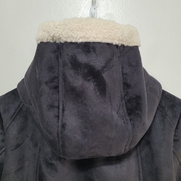Koolaburra by UGG Faux Shearling Coat with Trim Black Size L - Picture 11 of 16